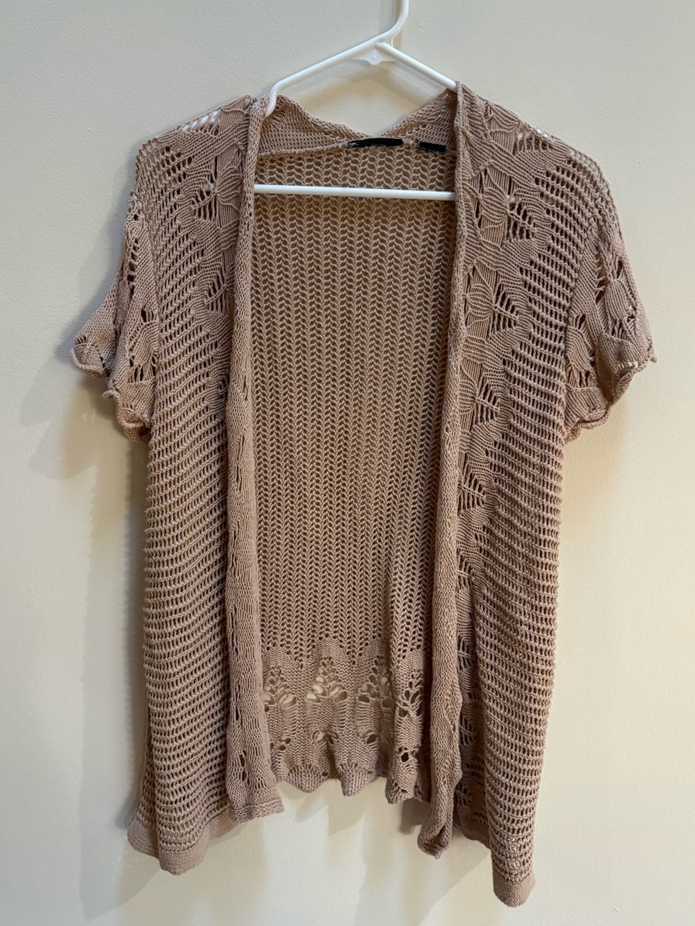 Open-Front Knit Cardigan - Taupe